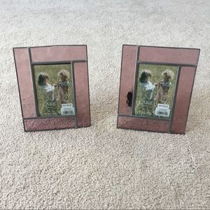 2 Pink Glass Picture Frame
